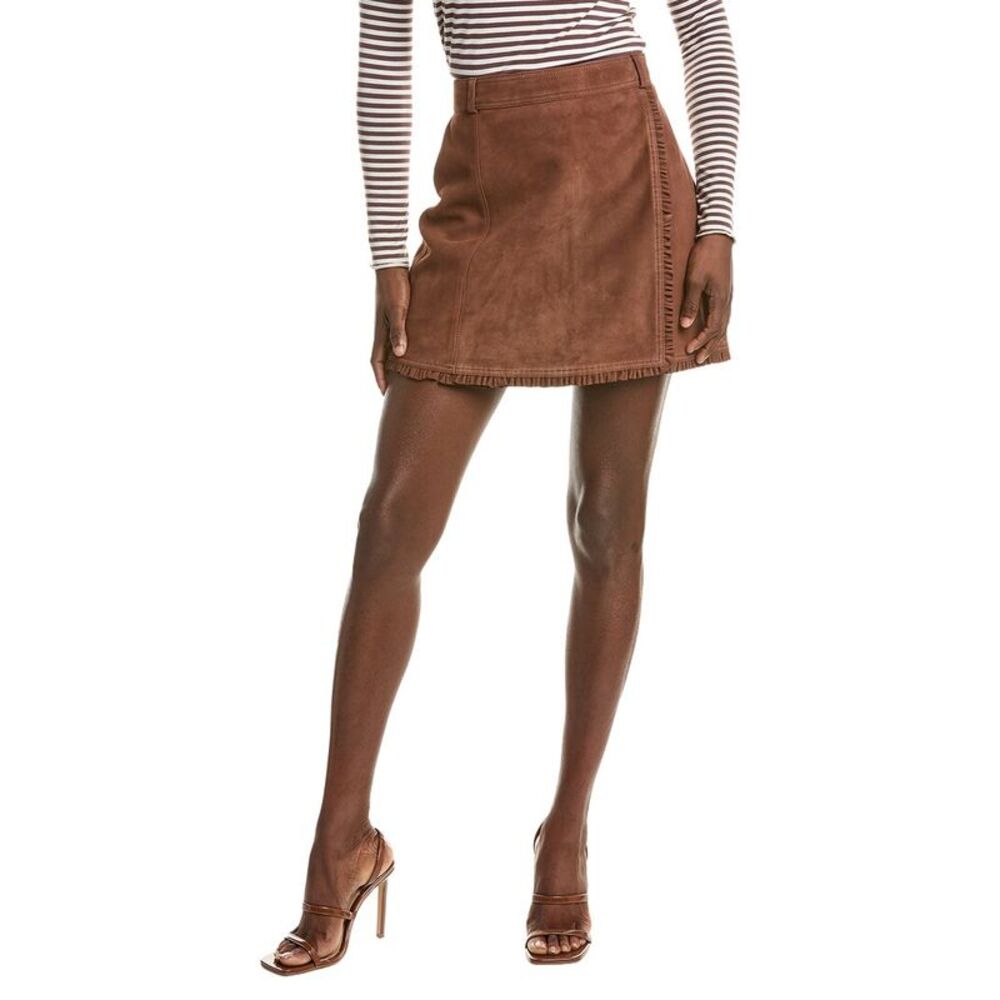 Cinq À Sept Womens  Scotlyn Suede Mini Skirt, Brown